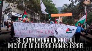 Estudiantes y jóvenes salieron a marchar en Bogotá al grito de Palestina libre