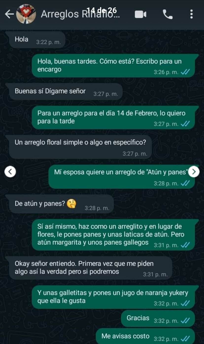 Conversación con la floristería