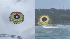 Video | Accidente en San Andrés: turistas caen al mar durante actividad de parasailing