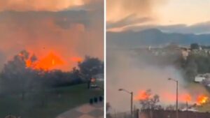 Video | Bomberos de Bogotá trabajan para controlar incendio en la localidad de Kennedy