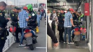 Video | Esto fue lo que pasó con el hombre que intentó subir su moto a TransMilenio