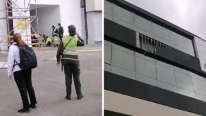 Video | A hombre le cayó pedazo de la fachada de centro comercial en Bogotá: ¿qué pasó?