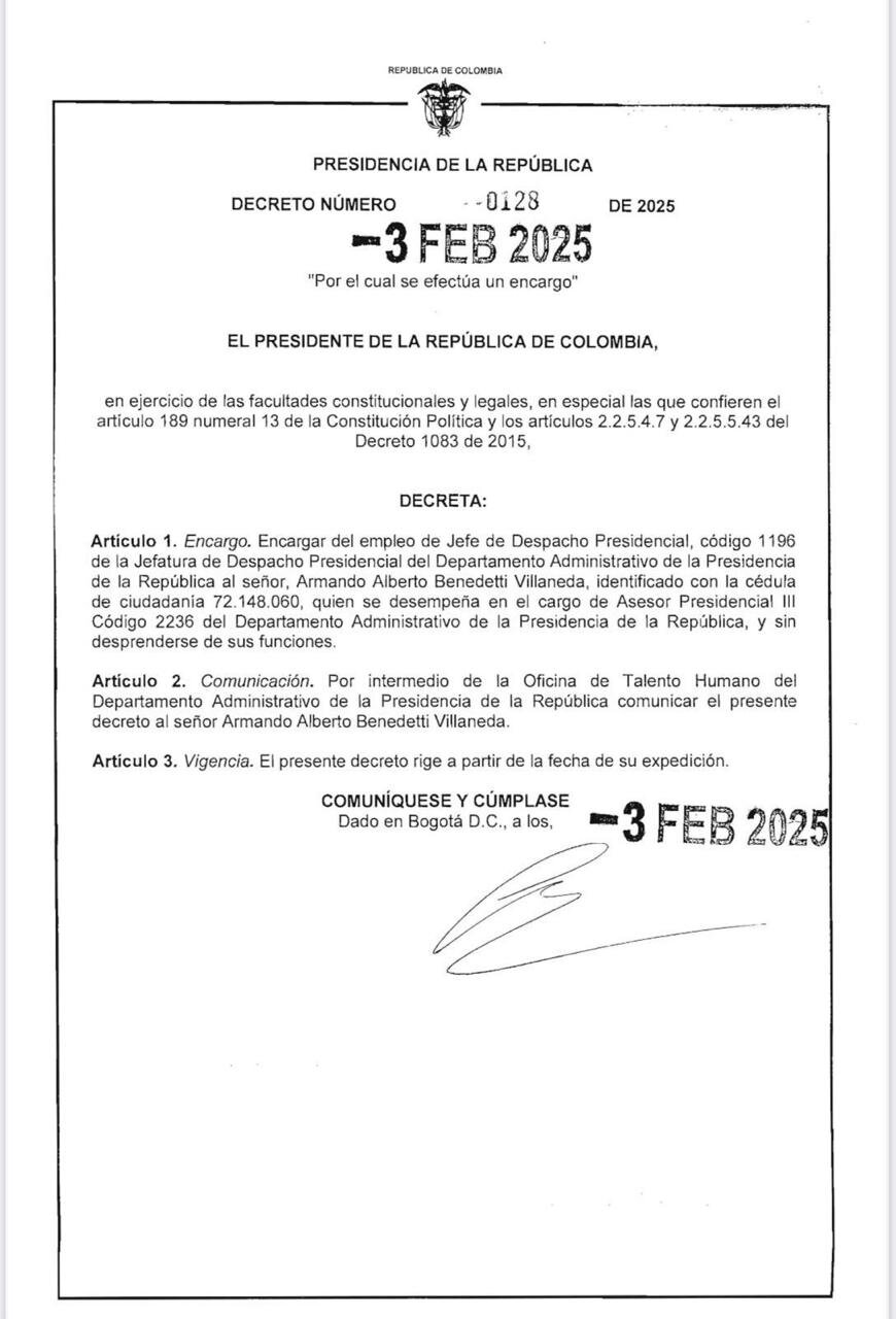 Decreto 0128 de 2025