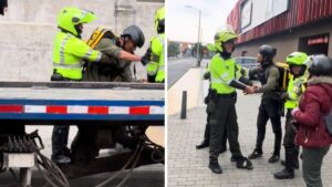 Video | Polémica inmovilización de una bicicleta de motor a un domiciliario en Bogotá