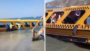 Video | ¡Pánico en Santa Marta! Una lancha se hunde con turistas a bordo