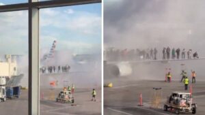 Video | Esto se sabe de avión que se incendió en pleno aeropuerto