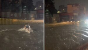 Video | Joven protagoniza insólito video en medio de las inundaciones en Bogotá