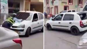 Video | ¡Increíble escena! Conductor arrastró a un agente de tránsito en Villavicencio