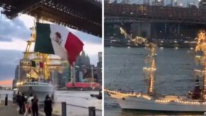 En video quedó registrado el choque de buque con famoso puente de Estados Unidos