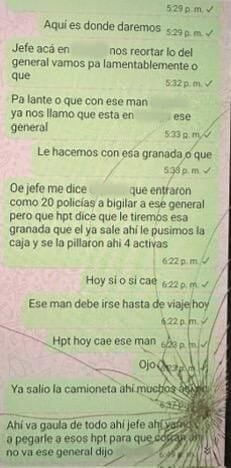Video Revelan plan para asesinar al director de la Policía Nacional chats fueron la clave