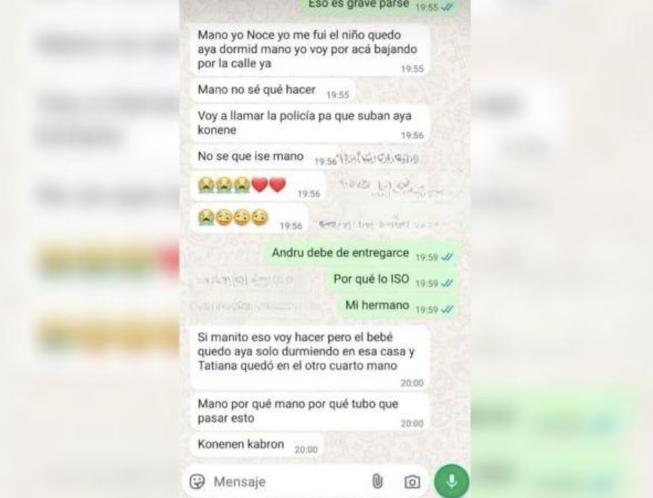 Chat difundido en redes sociales