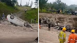 Video | Camión de cemento se volcó en la vía al llano: esto se sabe