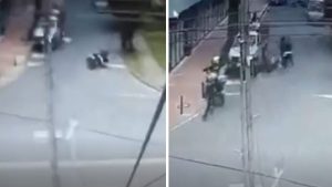 Video | Ladrones cayeron de la moto durante persecución policial en Bogotá