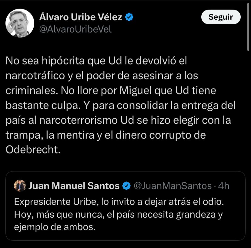 Álvaro Uribe vía X