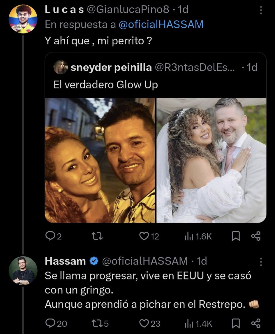 Hassam y su exesposa envueltos en polémica por foto en la que comparan parejas