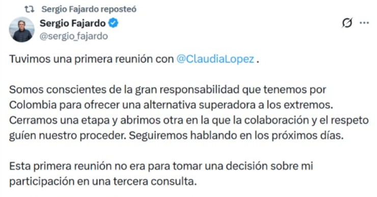 Sergio Fajardo vía X
