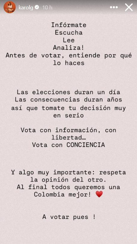 Mensaje sobre las elecciones